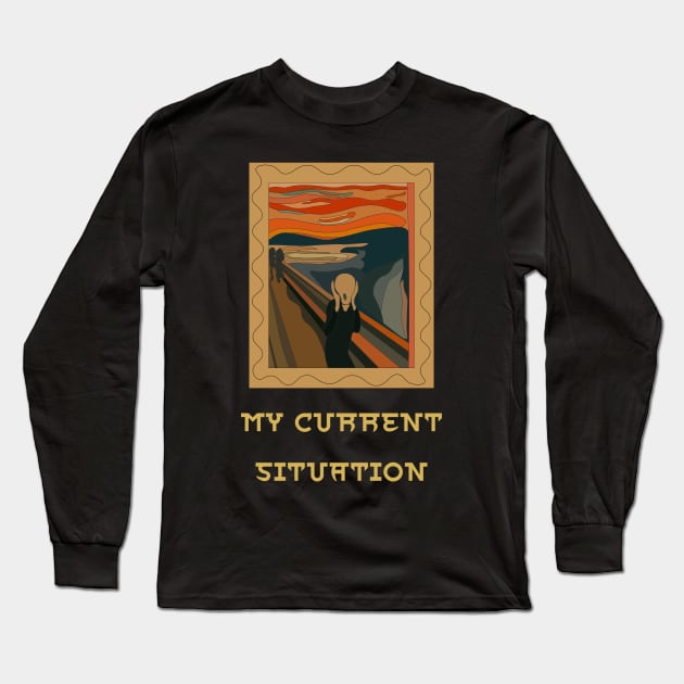 Munch Long Sleeve T-Shirt by vaporgraphic